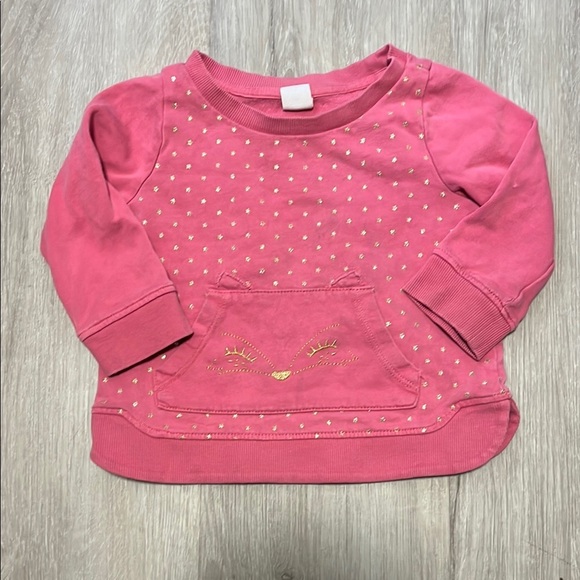 4/$30 GAP Pink Kids Sweatshirt with Gold Accents 12-18m - Picture 1 of 1